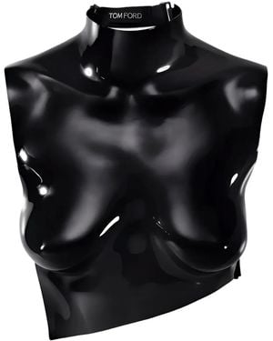 Tom Ford Lacquered Anatomical Breastplate Top - Black