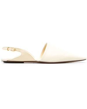 Nanushka Square-Toe Slingback Mules - White