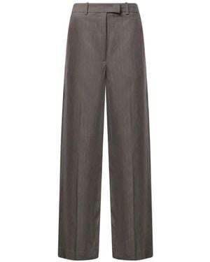 Frankie Shop Pinstripe Wide-Leg Trousers - Grey