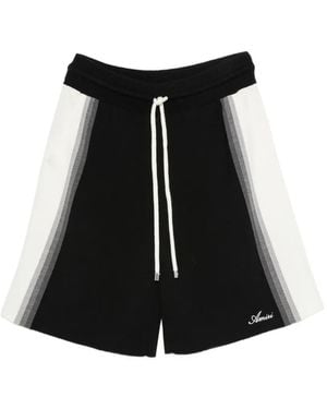 Amiri Gradient-Stripe Knitted Shorts - Black