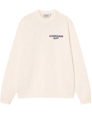 Carhartt Logo-embroidered Crew-neck Jumper - Natural