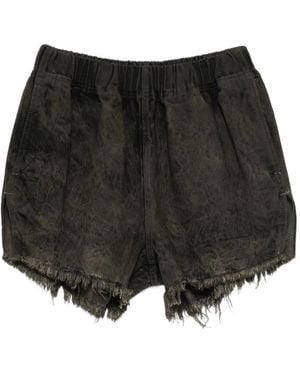 Rick Owens Faded Frayed Shorts - Black