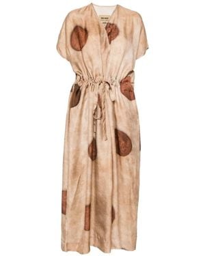 Uma Wang Acre Drawstring-Waist Maxi Dress - Natural