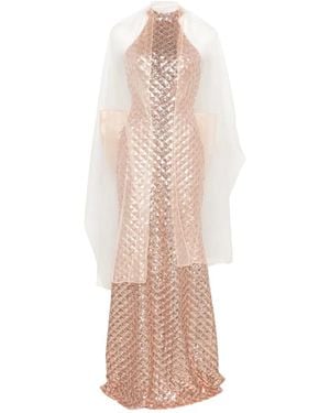 Marfil Barcelona Set De Tres Piezas Con Vestido Largo Con Cuello Halter - Blanco