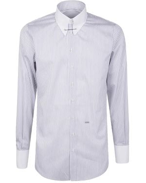 DSquared² Striped pin-collar shirt - Azul