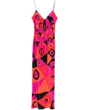 PUCCI Printed Silk Long Dress - Pink