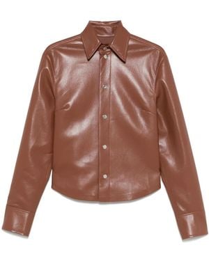 Nanushka Faux-Leather Shirt Jacket - Brown