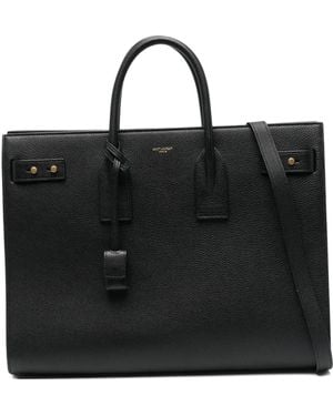 Saint Laurent Shopper Met Logo - Zwart
