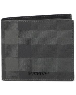 Burberry Check-Pattern Bi-Fold Wallet - Black