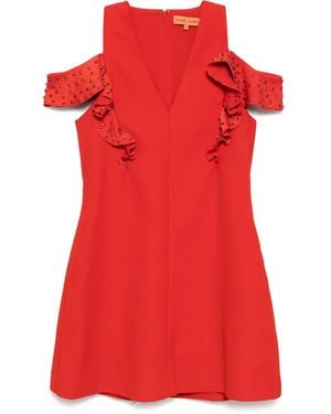 Stine Goya Ruffle-Sleeves Mini Dress - Red