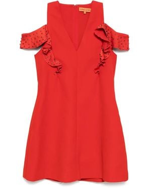 Stine Goya Ruffle-Sleeves Mini Dress - Red