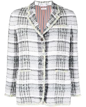 Thom Browne Tweed Single-Breasted Jacket - White