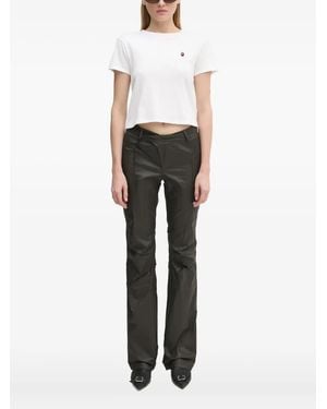 A Bathing Ape One Point Embroidered-Logo Cropped Top - White