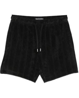 Marc O' Polo Ribbed Drawstring Shorts - Black