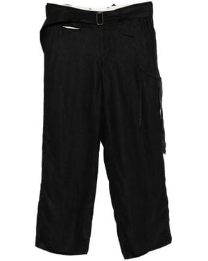 Midorikawa Pantalones Con Cinturón - Negro