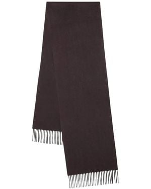 Mulberry Fringed Cashmere Scarf - Brown