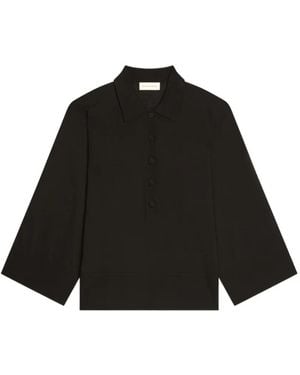 Dries Van Noten Buttoned Polo Top - Black