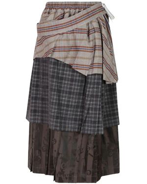 Vivienne Westwood Jupe Superposée À Carreaux - Grey