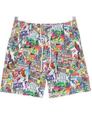 MC2 Saint Barth Comic-Print Drawstring Swim Shorts - White