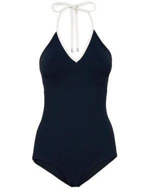 Peserico Two-Tone Halterneck Swimsuit - Blue