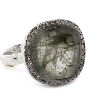 Rosa Maria Anillo Con Aplique De Diamante Y Cuarzo - Metálico