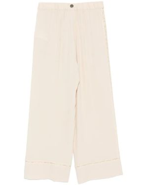 Semicouture Elle lace-trim trousers - Weiß