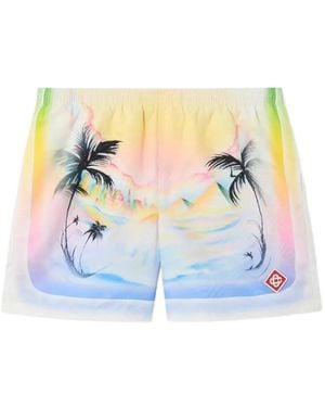 CASABLANCA Multicolour Airspray Jacquard Swim Shorts - White
