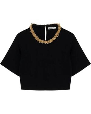 Jonathan Simkhai Nuria Embellished Knit Top - Black