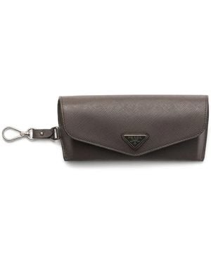 Prada Saffiano Leather Glasses Case - Grey