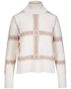 Akris Punto Karierter Pullover Mit Stehkragen - Weiß