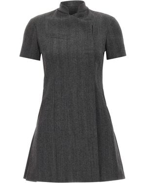 Coperni Robe Courte À Fermeture Asymétrique Et Motif Chevrons - Black