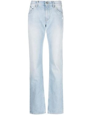The Attico High-Waisted Straight-Leg Jeans - Blue