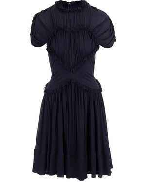 Victoria Beckham Gathered Heart-Shaped Midi Dress - Blue