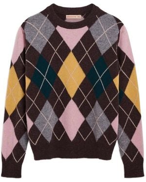 &Daughter Ava Argyle Wool Jumper - Blue