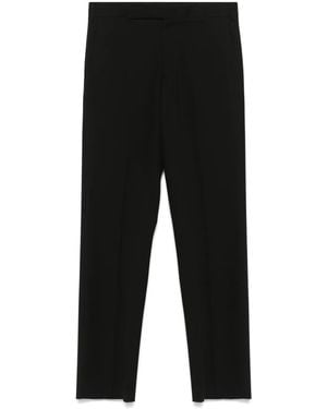 Lardini Wool Straight-Leg Trousers - Black