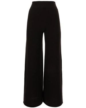 Vanisé Cashmere Wide-Leg Trousers - Black