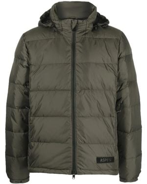 Aspesi Logo-Patch Down Puffer Jacket - Green