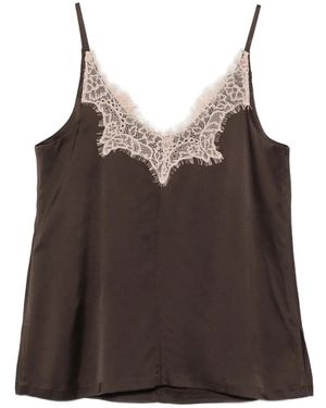 Seventy Lace-Trim Blouse - Brown