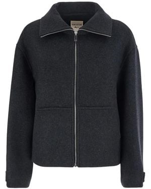 Semicouture Jeanie Zip-Up Felted Jacket - Black