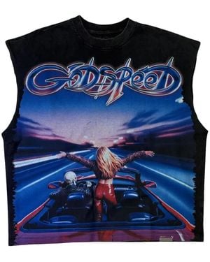 Godspeed Fun Graphic-Print Sleeveless T-Shirt - Blue