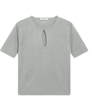 Max Mara Keyhole-Detail T-Shirt - Grey