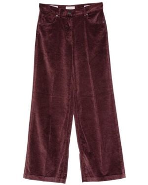 Peserico Corduroy Wide-Leg Trousers - Purple