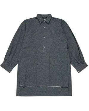 Setchu Camisa Con Pechera Plisada - Gris