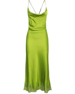 Ermanno Scervino Cowl-Neck Lace-Trimmed Midi Dress - Green