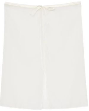 DUNST Drawstring Midi Skirt - White