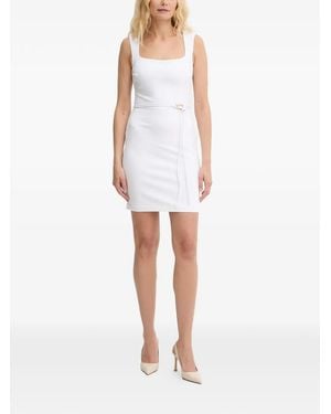 Guess Square-Neck Belted Mini Dress - White