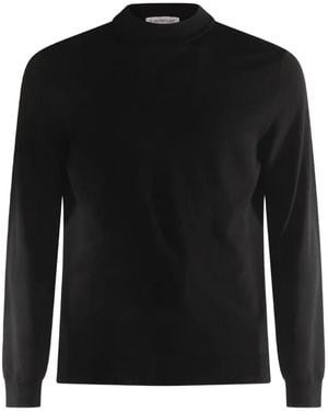 Zanone Mock-Neck Long-Sleeve Jumper - Black