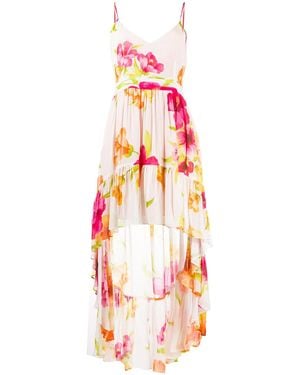 Twinset Floral Print High Low Dress - White