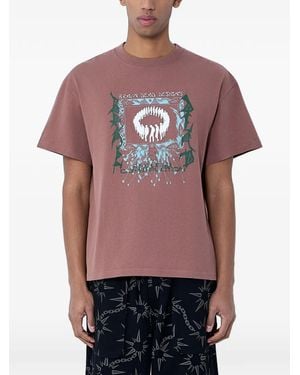 Brain Dead Graphic-Print Crew-Neck T-Shirt - Red