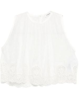 Sandro Lace-Hem Blouse - White